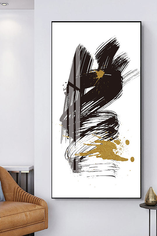 泼墨现代装饰画背景墙