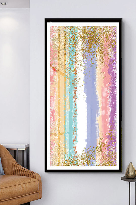 色彩现代装饰画背景墙