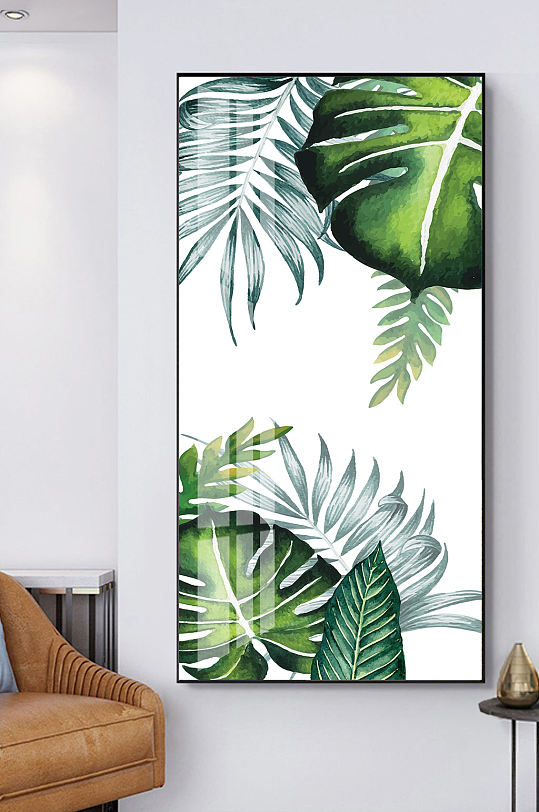绿植装饰画玄关背景墙