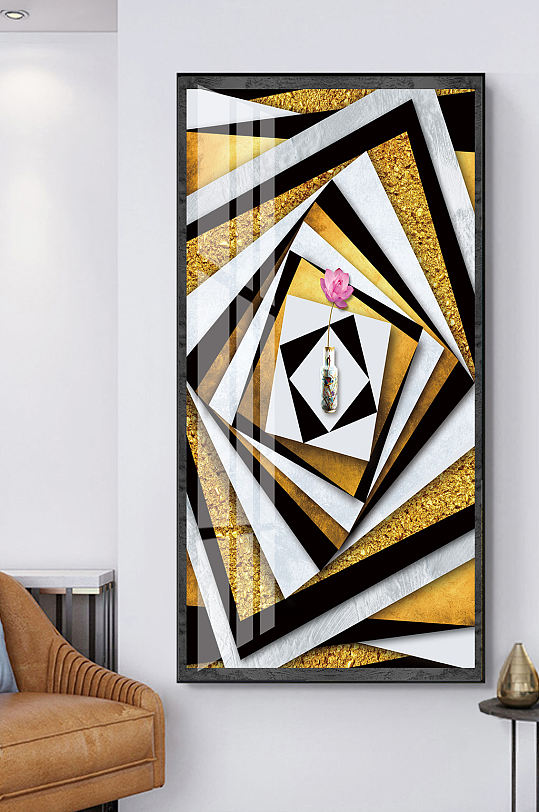 几何抽象装饰画玄关背景墙