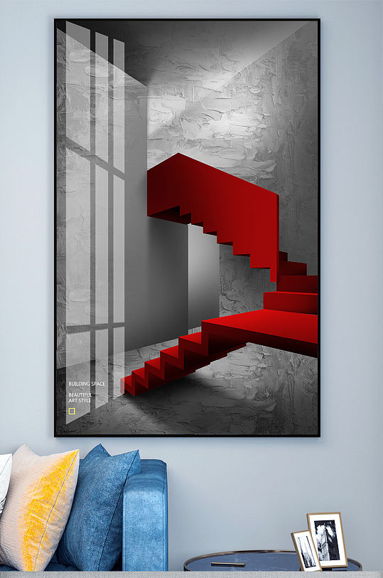 现代楼梯装饰画玄关