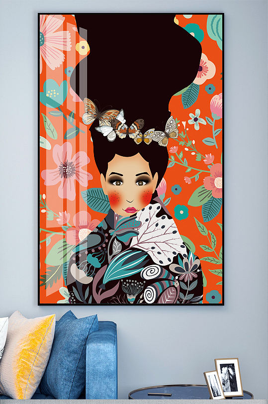 中式人物装饰画玄关