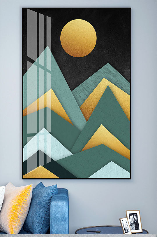 抽象几何山玄关背景墙