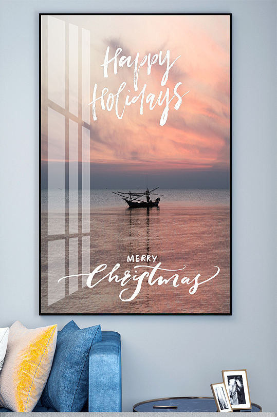 海景帆船装饰画玄关