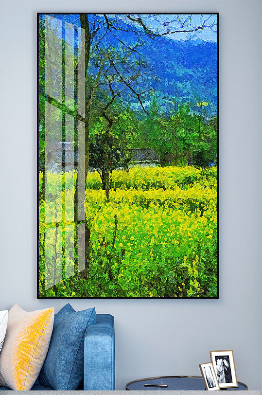 风景油画乡村装饰画玄关