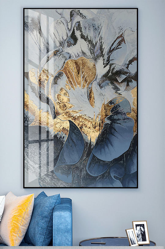 金箔抽象装饰画玄关