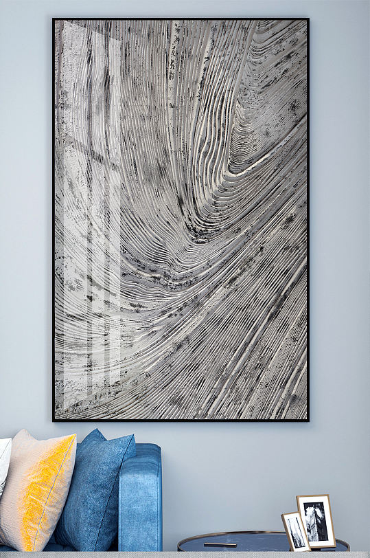 圆圈线条抽象装饰画