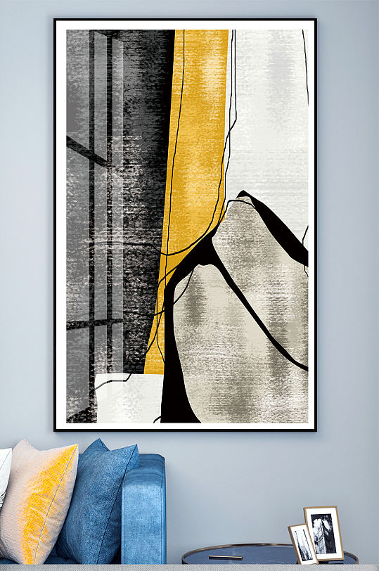 抽象手绘色彩装饰画玄关