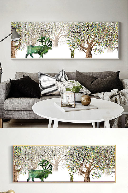 小清新麋鹿梦境装饰画