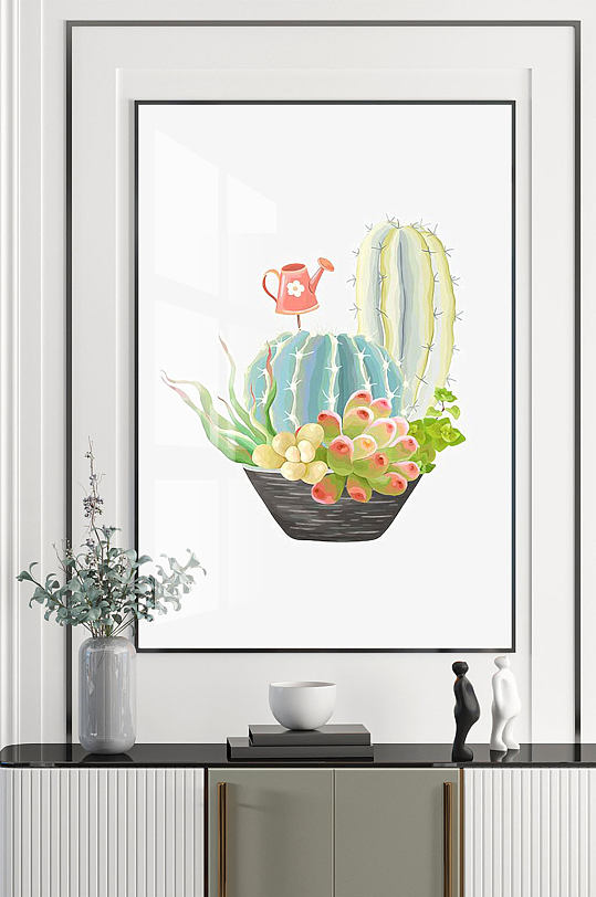 多肉时尚个性客厅装饰画