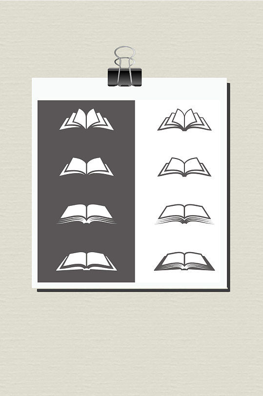 矢量图标展开的书籍
