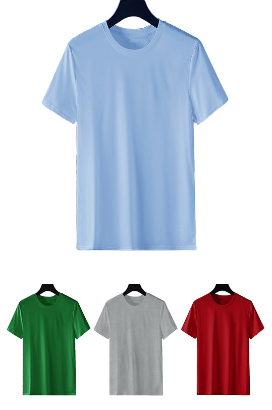 彩色t恤衣服模板样式四色