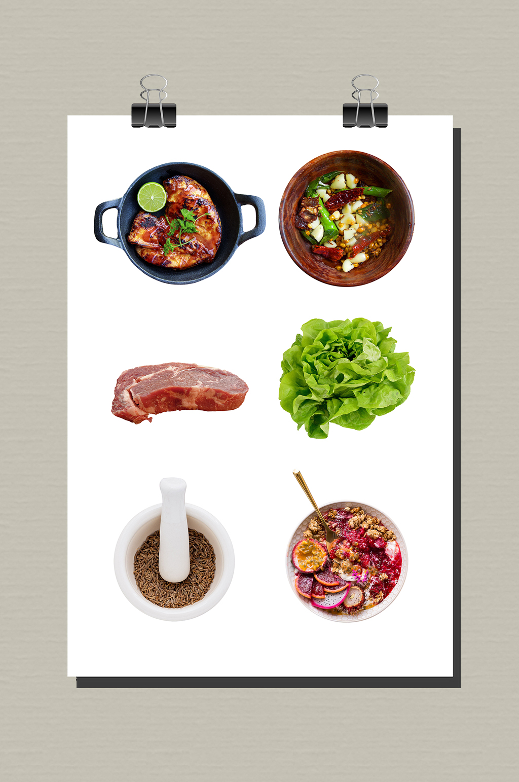 免扣食材猪肉生菜素材