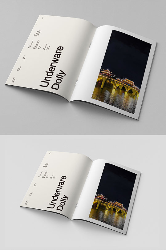 骑马钉画册书页内页样机模板-众图网