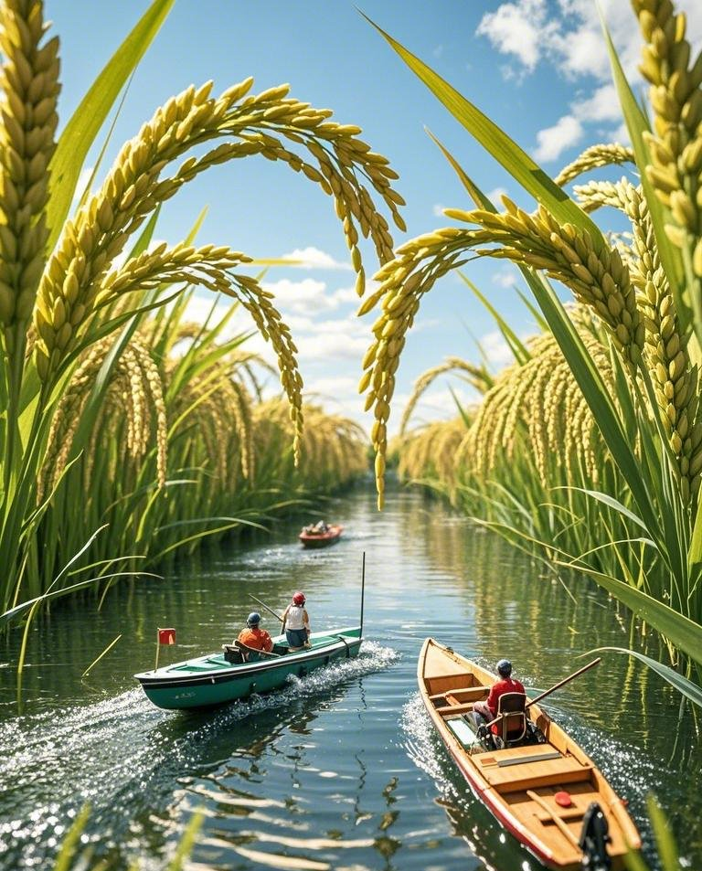 微观世界微距摄影巨大的稻田为背景觥素材