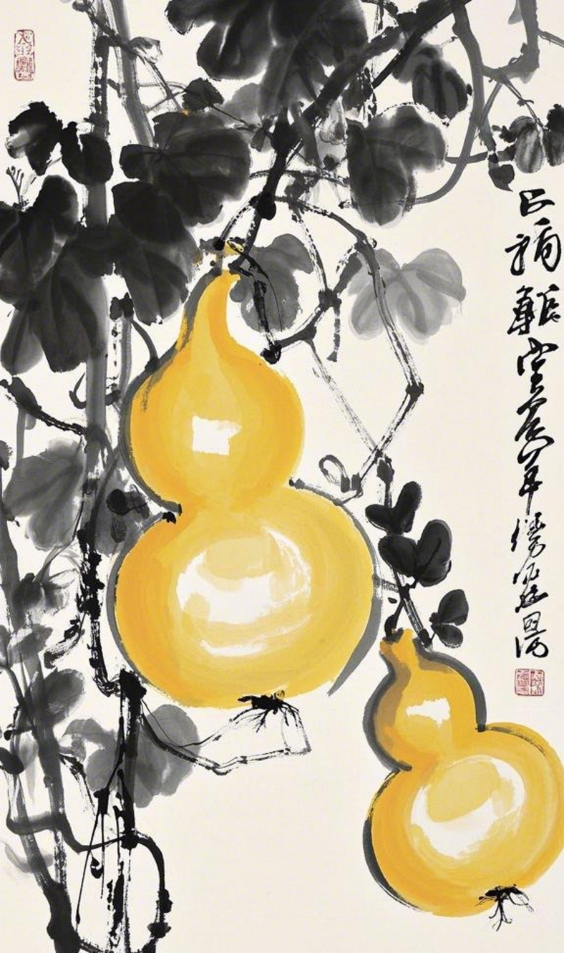 國(guó)畫(huà)水墨畫(huà)葫蘆寫(xiě)意意境留白禪意素材