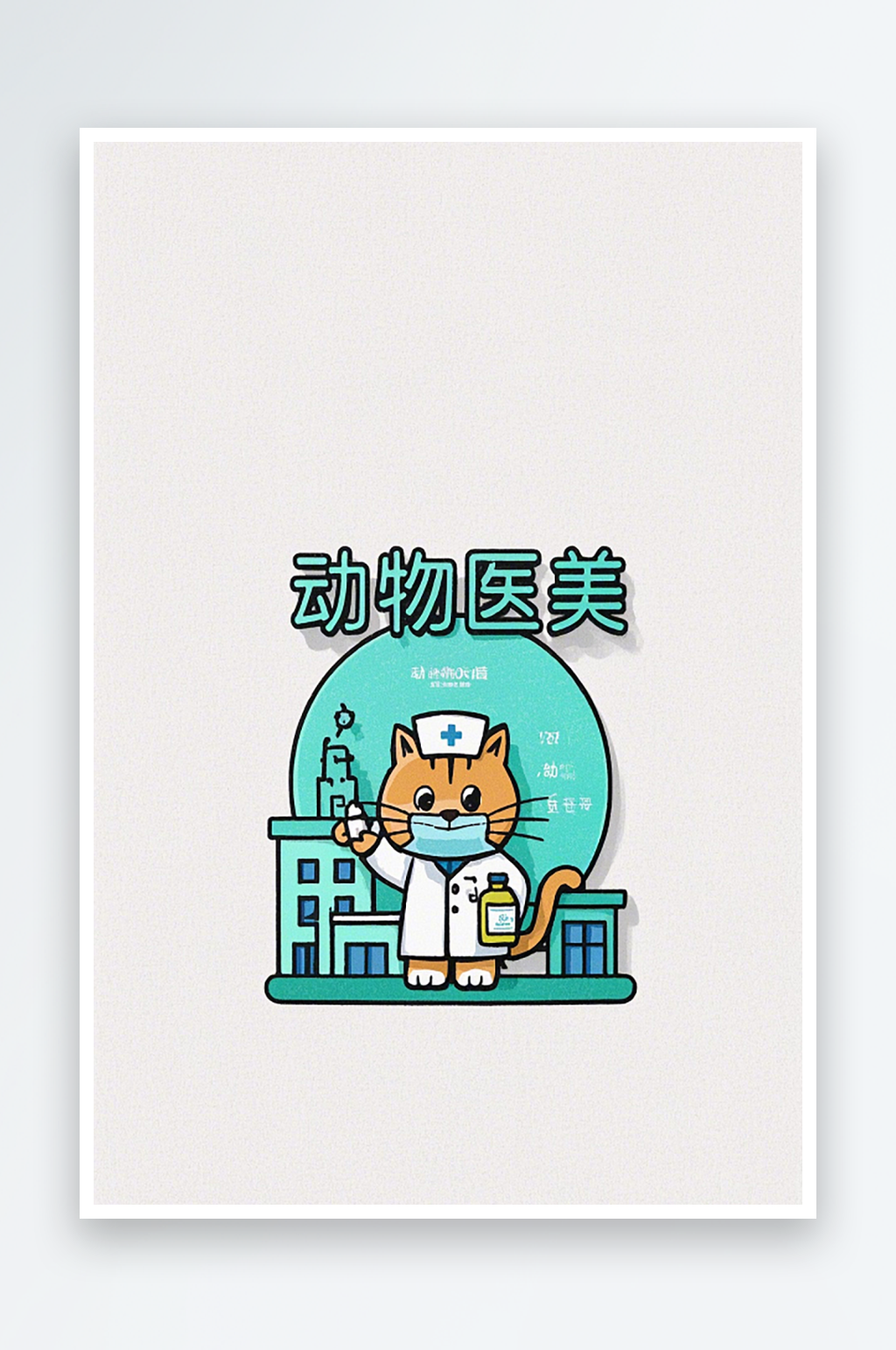 猫宠物logo图形插画素材