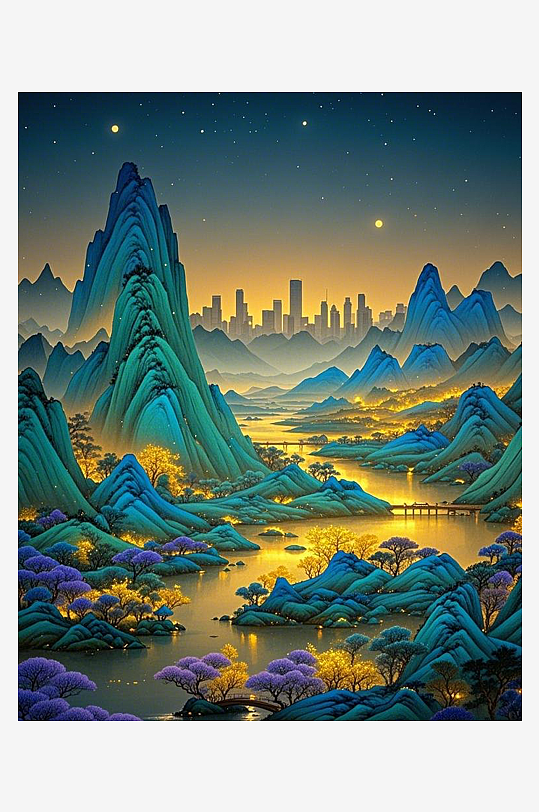 千里江山图素材_千里江山图模板_千里江山图设计图片免费下载-众图网