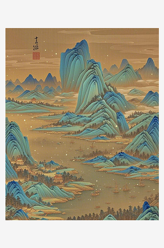 千里江山图素材_千里江山图模板_千里江山图设计图片免费下载-众图网