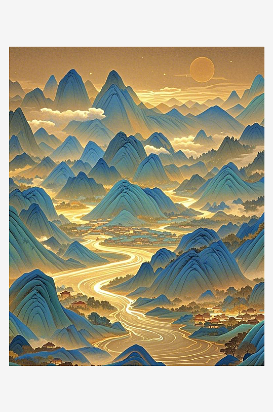 千里江山图素材_千里江山图模板_千里江山图设计图片免费下载-众图网