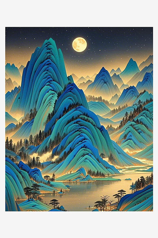 千里江山图素材_千里江山图模板_千里江山图设计图片免费下载-众图网
