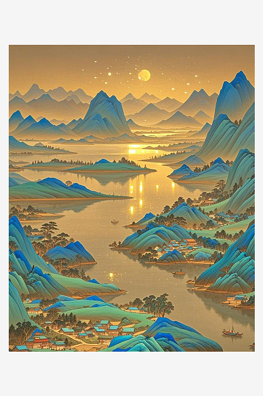 千里江山图素材_千里江山图模板_千里江山图设计图片免费下载-众图网