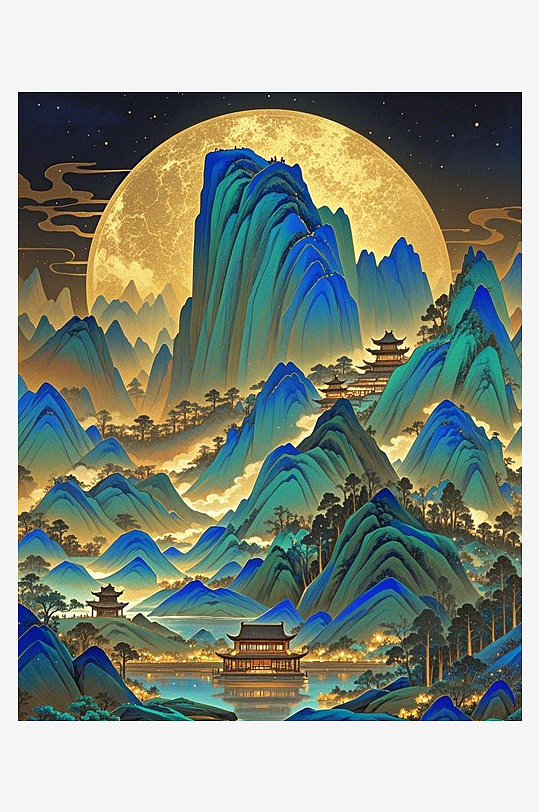 千里江山图素材_千里江山图模板_千里江山图设计图片免费下载-众图网