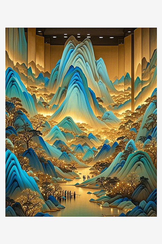 千里江山图素材_千里江山图模板_千里江山图设计图片免费下载-众图网