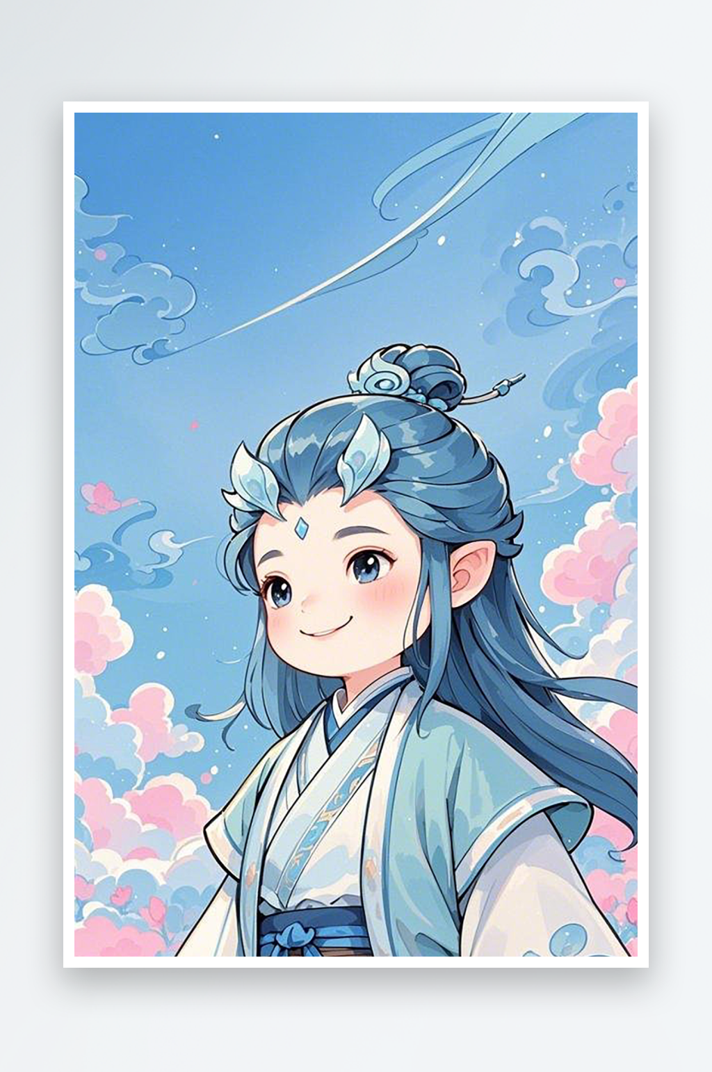 Q版敖丙简笔画插画治愈系插画素材下载-众图网