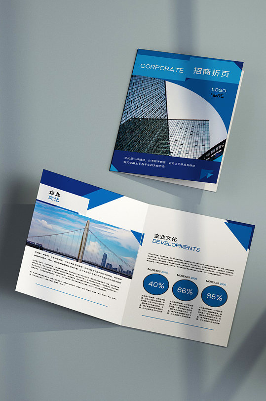 簡約企業(yè)宣傳創(chuàng)意對折頁宣傳設(shè)計(jì)模板