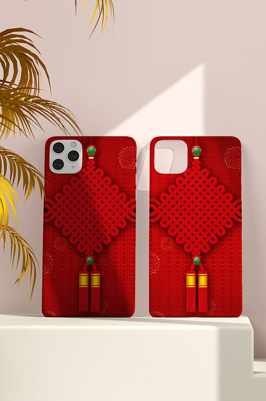 红色中国结手机壳外观设计