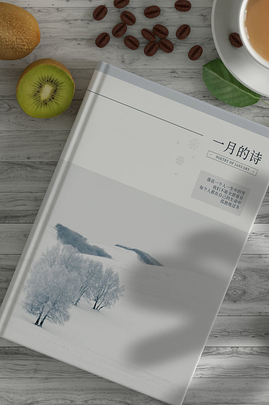 四季冬日感雪景高级灰简约日系封面