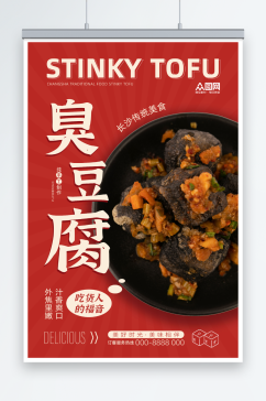 正宗长沙臭豆腐美食宣传海报