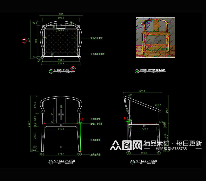 椅子CAD家具图纸素材