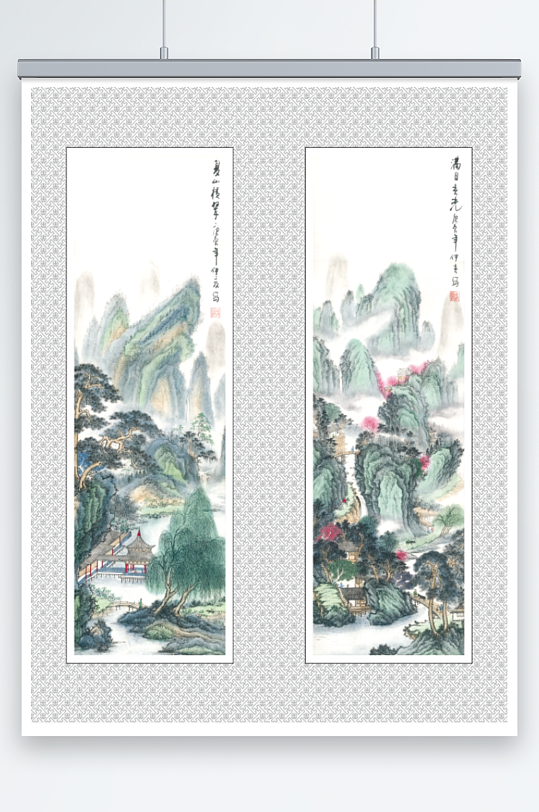 夏山滿目春光山水畫