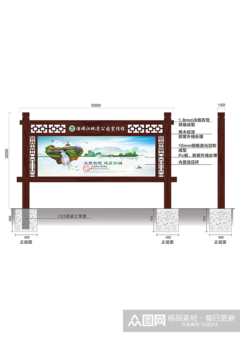 景区地质公园宣传栏素材