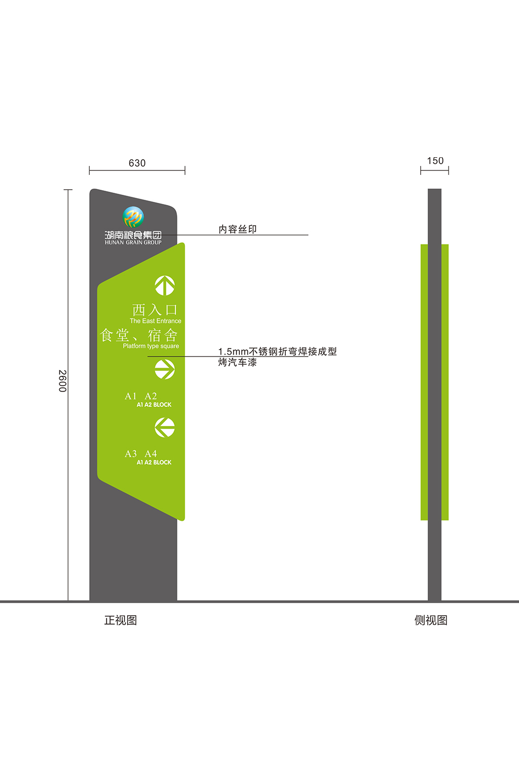 工业企业园区多项指示牌