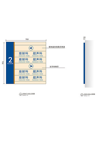 医院导视室内贴墙楼层索引2