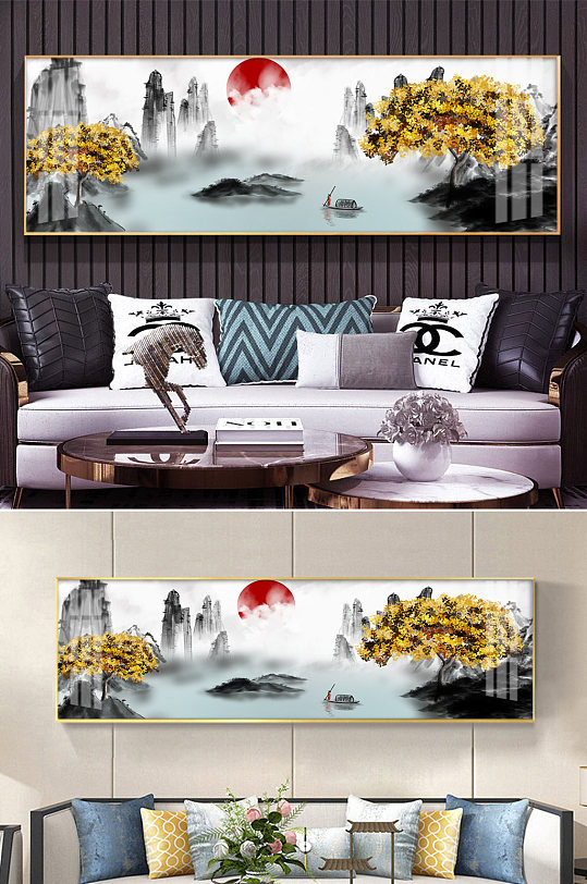 发财树意境风景装饰画