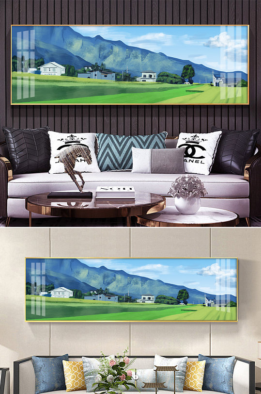 乡村田园风景写实风装饰画