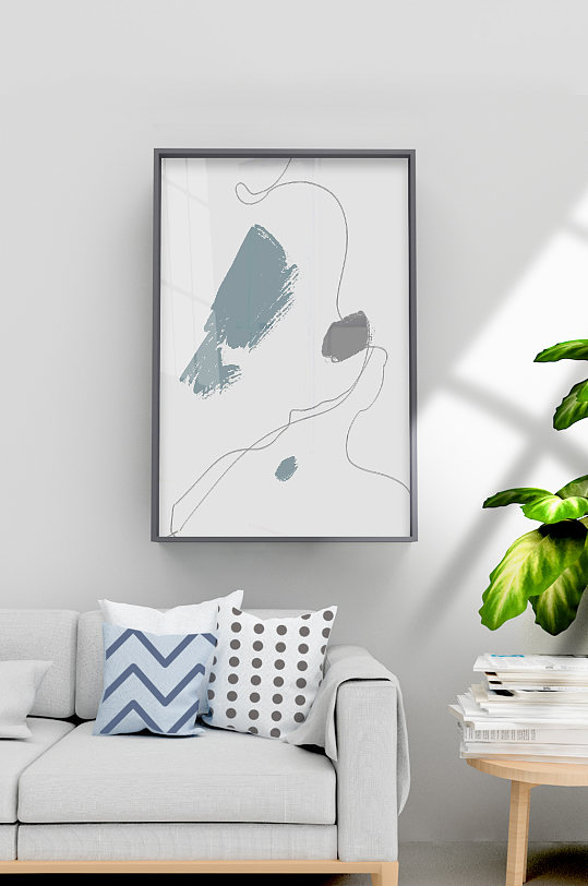 现代简约抽象线条游鱼轻奢晶瓷画床头装饰画立即下载68123456769