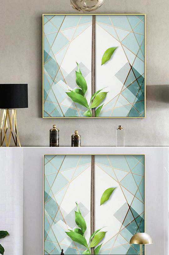 金箔线条镜面高端装饰画