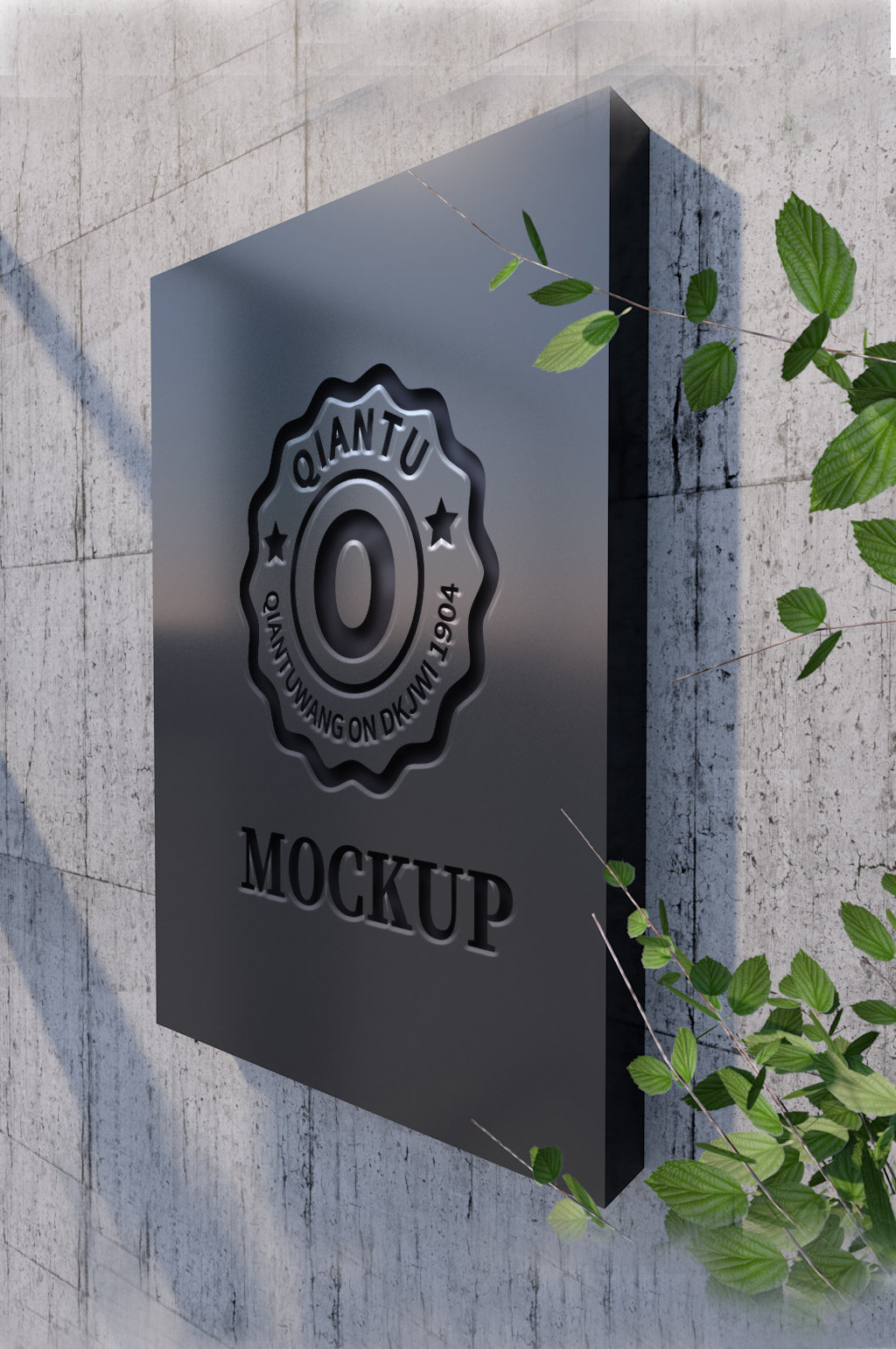 logo黑色门牌样机样式-样机素材下载-众图网