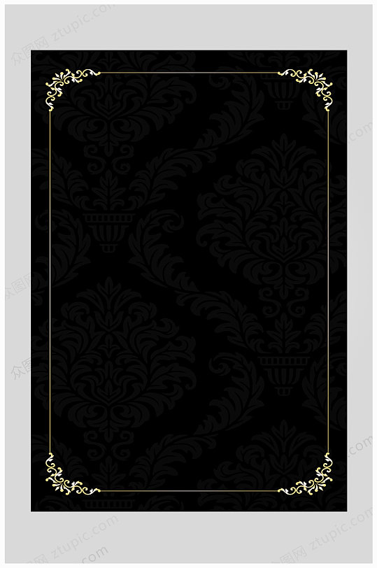 黑色大气欧式边框h5背景