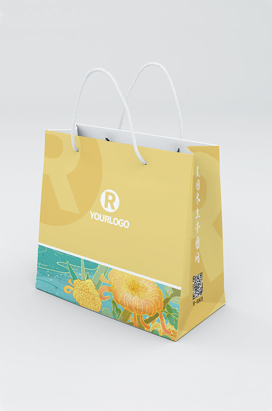 模型手提袋正方形袋子样机-众图网