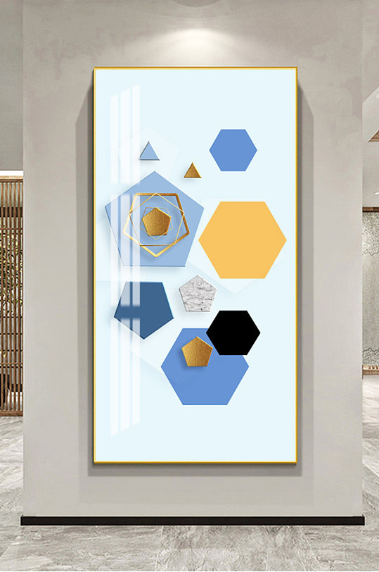 简约几何色块玄关色块装饰画