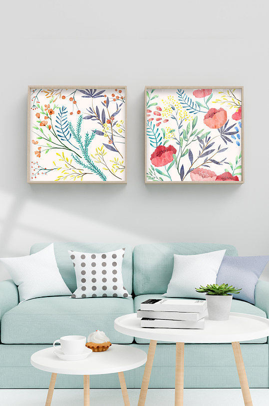 现代简约花卉小清新装饰画