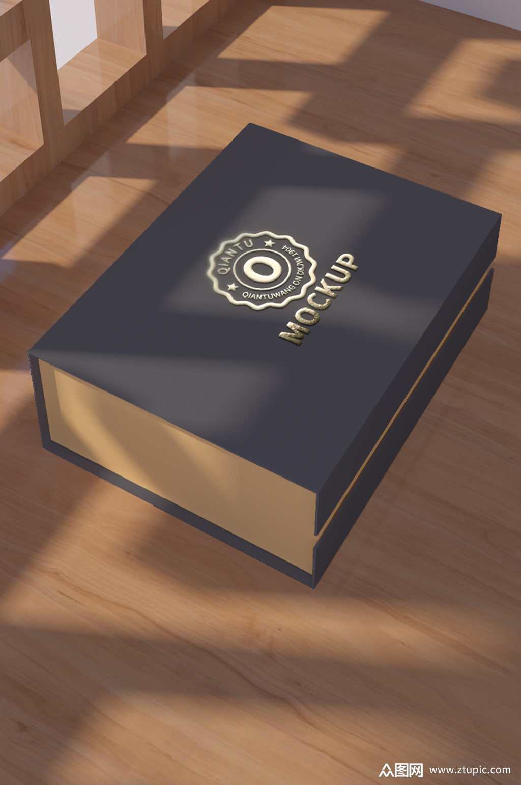 模型高端盒子烫金样机素材