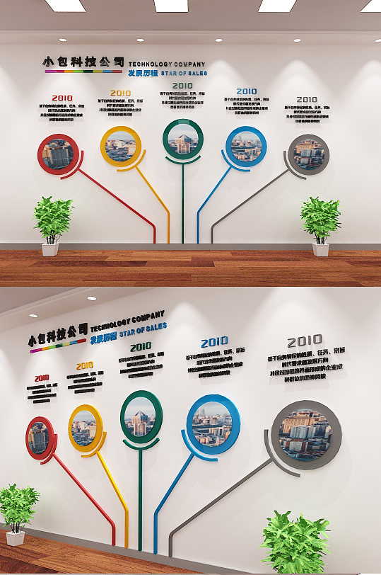 企业发展历程简介文化墙