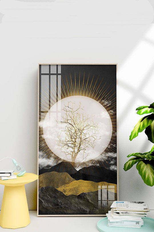 轻奢抽象光晕线条装饰画